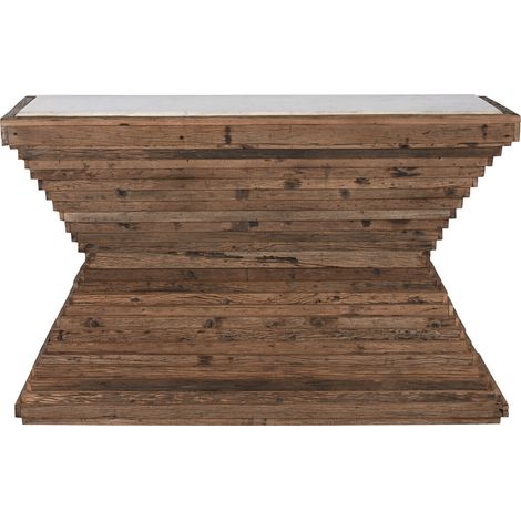 Consola Madera Reciclada Marmol 138X45X87 Marron (1/5)