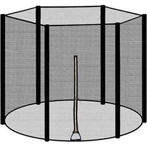 Sicherheitsnetz für 8-Fuß-Trampolin – Höhe 160 cm – 6 Stangen – 120 g/m² Nylongewebe – Einfache Montage mit Reißverschlüssen (1/5)