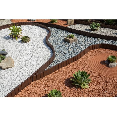 Bordura flexible PALISADE - 4 unidades (3.14 metros lineales) - 78.5x1x10.5 cm - Marron (1/5)