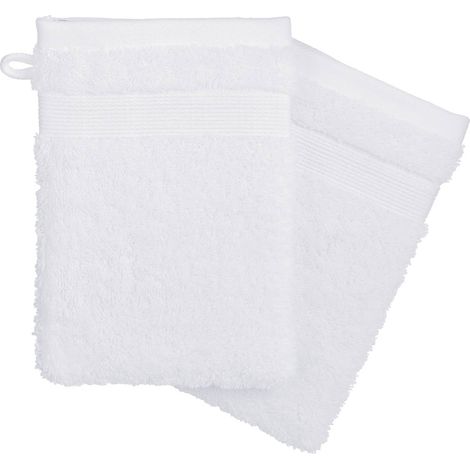 Juego de 2 manoplas - algodón 450 g/m² - blanco 15 x 21 cm - Atmosphera créateur d'intérieur