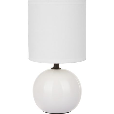 Lampada Sferica da Tavolo Timeo h.25 in Ceramica Bianca