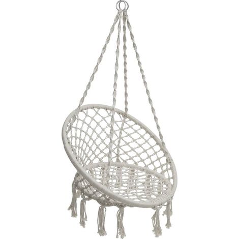 Sillón suspendido de macramé plumaya - Hespéride