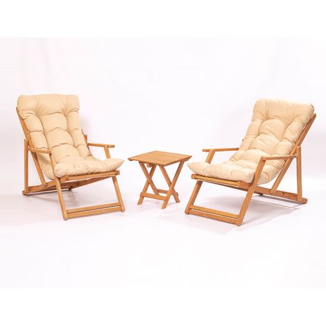 Asir Group Llc – Ensemble table et chaises de jardin 3 pièces – Bois de hêtre 100 % – Peinture préservative à base d'eau – Compact pour petits espaces (1/7)