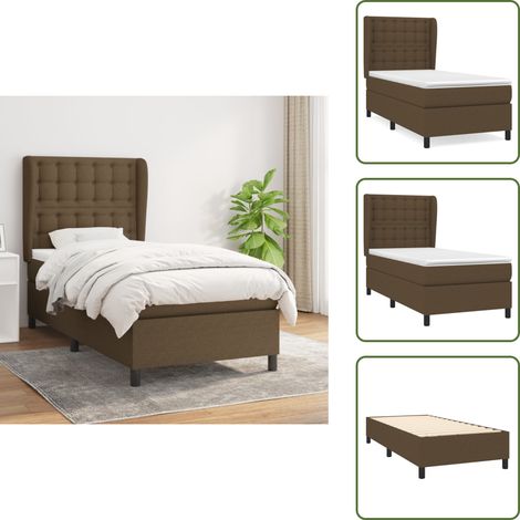 Boxspringbett mit Matratze Dunkelbraun 100x200 cm Stoff - Boxspringbett - Doppelbett - Bettenrahmen - Lattenrost - Matratze (1/5)