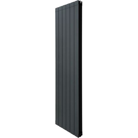 Radiatore di Design in Alluminio 1800mm x 475mm Verticale Doppio Pannello Piatto A Colonna Termosifone Moderno Leggero Grigio Antracite Spazzola Kit di Fissaggio Staffe Inclusi