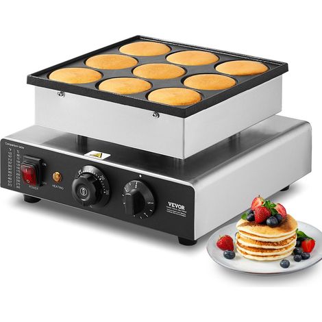 Machine à crêpes néerlandaise 9PCS,850W,plaque antiadhésive pour dorayaki et poffertjes,contrôle de température pour cuisine et restaurant (1/5)