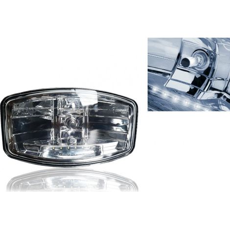 1 Stück Halogen-Scheinwerfer, 265 mm x 161 mm, 12V/24V, H7-Lampe + 6 LEDs, für LKW, Traktor, Bagger, landwirtschaftliche Maschin