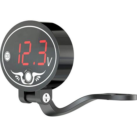 Voltmètre de Moto 12 V, Compteur de Tension à Affichage Numérique LED étanche avec Alarme Basse Tension, pour Voiture Moto Camion Bateau RV ATV (1/5)