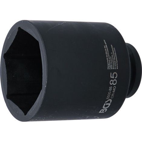 BGS  Vaso  de impacto  hexagonal  profundo  cuadrado  interno  25  mm  (1")  SW  85  mm  -  5500-85 (1/4)