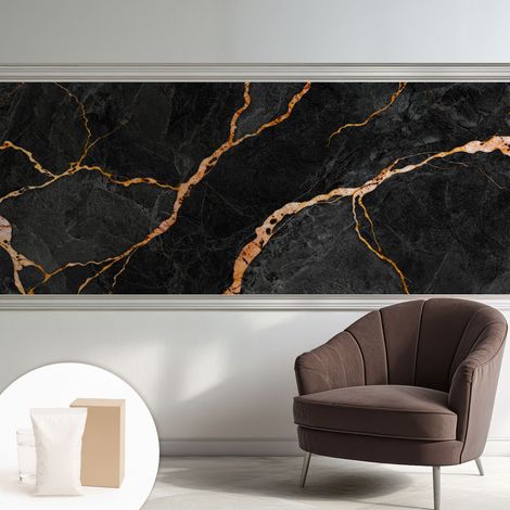 Carta Da Parati Non Tessuto - Decorazione Da Muro - Traspirante - Con Motivo - Per Camera Da Letto Cucina Vene di marmo 250x104 cm (1/5)