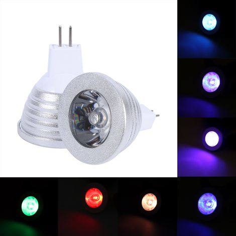 Ampoule LED RGB MR16 3W à changement de couleur 12V-24V avec télécommande pour bar à domicile (1/5)