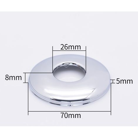 MINKUROW Abrazadera De 26 Mm Tapa De Orificio De Válvula De Acero Cromado Escudo De Grifo Tamaño De 8 Mm (10 Pcs)
