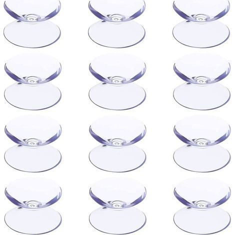 12 ventouses double face en plastique sans crochets pour plaques en verre pour éviter le glissement de la plaque en verre (1/5)