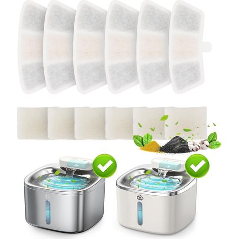 6 filtres de rechange pour la fontaine à eau sans fil pour chats PW04 3,5 L (uniquement pour les fontaines Oneisall B0DNJT76WJ, B0DMF2LH3Y et B0DSJ9F3M2) (1/5)