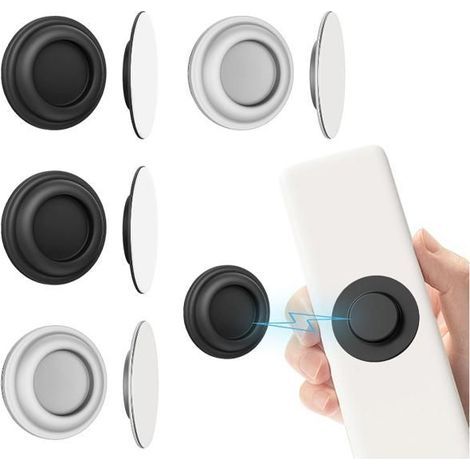 Magnetic silicone remote control holder, 4 pieces, wall mount without drilling, adhesive (round). (1/5)
