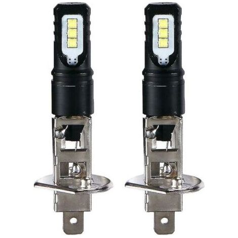 Kit de phares LED H1 6000K blanc ultra-brillant 6000 lm avec feux de jour et feux de route pour véhicule, fixation standard, pièces compatibles pour éclairage avant auto (1/4)