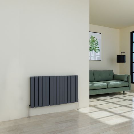 Warmehaus Flat Radiator Anthracite Horizontal Double 600x1020mm (1/5)
