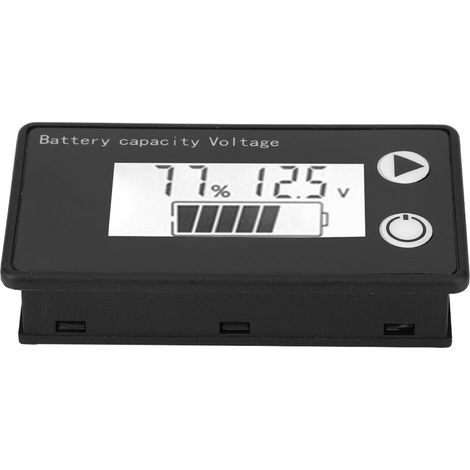 Voltmètre numérique LCD 12 V pour batterie au lithium, voltmètre à usage général (alarme blanche 10-100 V) (1/5)