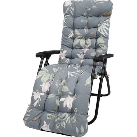 Sonnenliegenkissen, Polyester-Baumwolle, rutschfest, 6 Gurte, 170 x 50 cm, Garten & Terrasse (1/5)