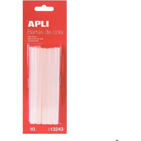 Klebesticks apli transparent 7 5mm 10cm Pack 10