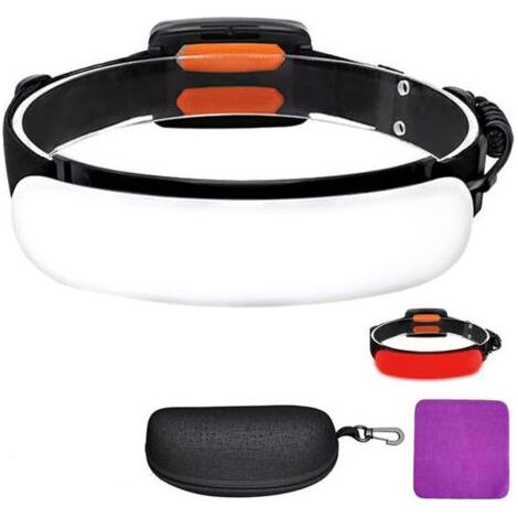 Lampe Frontale à LED, Lampe Frontale COB Rechargeable par USB, Lampe Frontale Réglable de 1500 Lumens, Légère et étanche pour Le Cyclisme, Le Camping, La Randonnée, La Pêche, Les Urgences, (1/4)