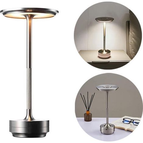 USB wiederaufladbare Touch-Tischlampe, LED-Nachtlicht für Restaurantdekoration, dreifarbige Beleuchtung, stufenlos dimmbare Tischlampe