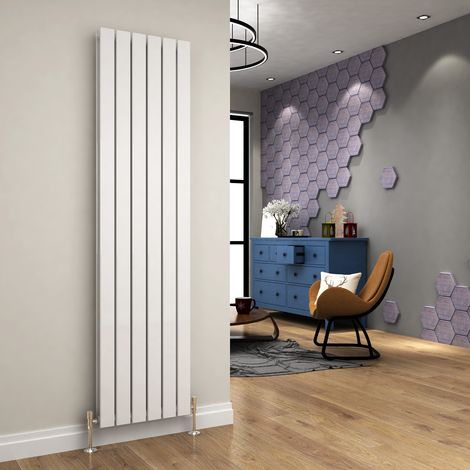 ELEGANT 1800 x 456mm White Designer Radiator Vertical Flat Panel Double Panel Rad (1/5)