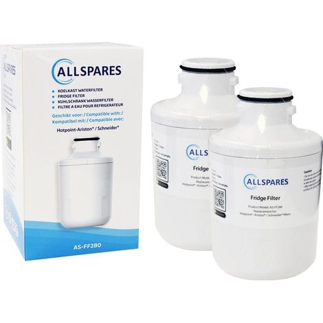 Filtro de agua AllSpares (2 unidades) para refrigeradores americanos (lado a lado), compatible con WPRO 482000091353 / C00300448 (1/3)