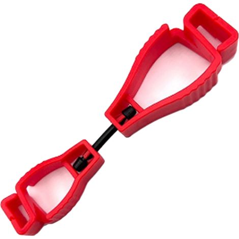 Clip à gants en plastique antidérapant, mains libres, multifonctionnel, Portable, réutilisable, porte-gants rouge