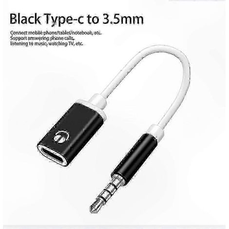 Câble adaptateur USB-C femelle vers jack 3,5 mm mâle pour casques, lecteurs MP3 et ordinateurs portables (1/5)
