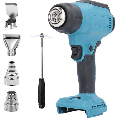 Battery Heat Gun for Makita 18 V Battery (without Battery), Heat Gun with 4 Nozzles, Battery Heat Gun for Welding, Bending Pipes, Removing Paint (1/5)