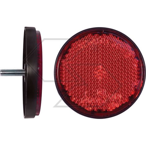 Catadiottro rotondo rosso Di 60 mm attacco a vite per rimorchio A08503