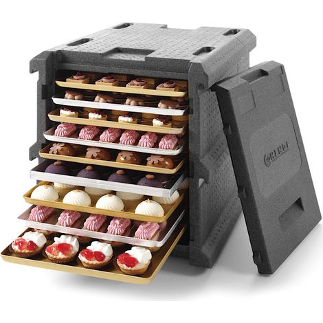 Contenitore termico Profi Line per catering, 9 vassoi, 600x400 mm, 128 l
