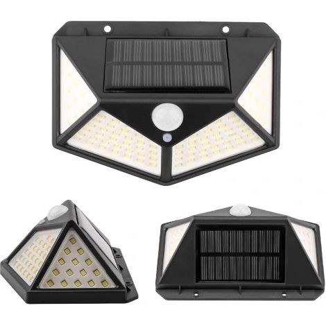 Solarlampe mit Dämmerungssensor, hell, 100 LEDs, leistungsstark, für den Außenbereich