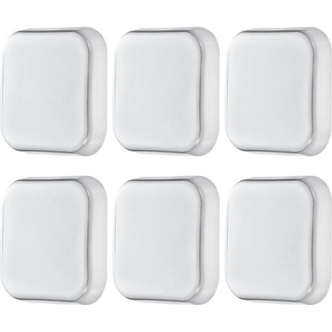 Fermaporta e protezioni per pareti (4,2 cm) – Confezione da 6 – Autoadesivi, in gomma, a forma di diamante, con protezioni rotonde per maniglie delle porte, adatti per mobili e ante di armadi. (1/5)
