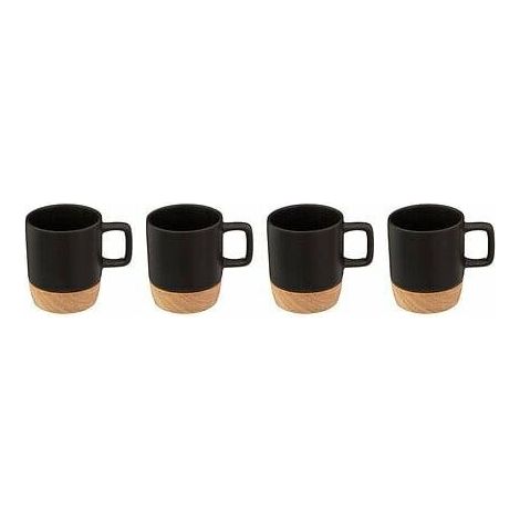 Juego de 4 tazas de bambú de 120 ml NEGRO (1/5)