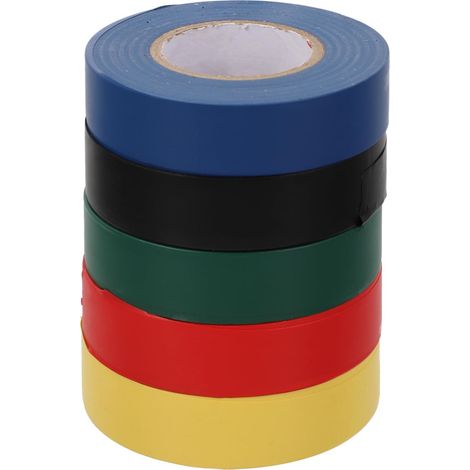 Lot de 5 rouleaux ruban isolant électrique large, blanc ignifugé, pour (1/5)