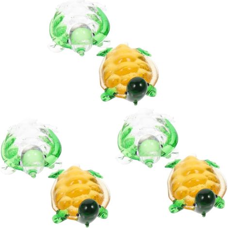 6pièces Décoration De Table Verre Forme De Tortue pour Décor De Maison Et Aquarium Ornements Verre De Qualité Artisanale (1/5)