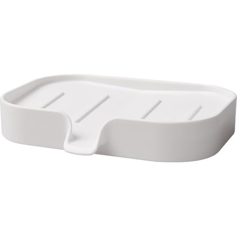 Reusable White Wall Mounted ABS Soap Dish Holder Self