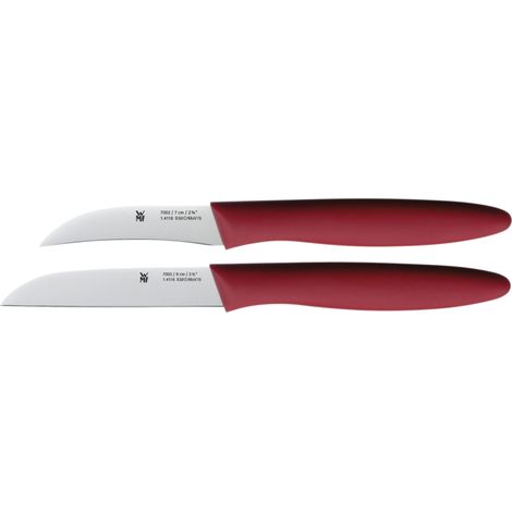WMF Set di coltelli, 2 Pezzi, spelucchino e Coltello da Verdura, Lama in Acciaio, Manico in plastica, Rosso