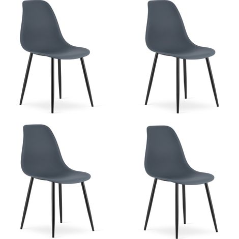 Silla WAT color pizarra oscura / patas negras x 4 (1/5)