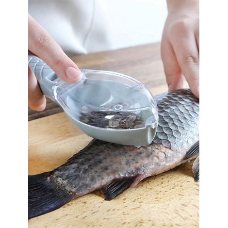 Outil pour Enlever les Écailles de Poisson, Grattoir à Écailles Manuel en Acier Inoxydable, Accessoire de Cuisine Pratique pour Préparer le Poisson, 1 Pièce (1/4)