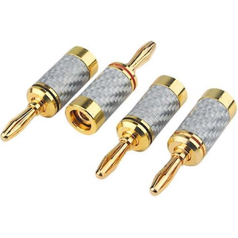 Fiches bananes plaquées or avec boîtier en fibre de carbone, adaptateurs auditifs optimisés (1/4)