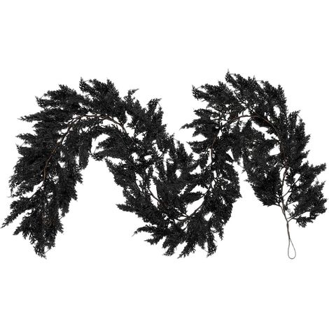 Guirlande d'Halloween noire réaliste et effrayante saisonnière Guirlande de vigne d'Halloween adaptée pour fête, cheminée, ferme, fenêtre, table, cour, cadre de porte (1/5)
