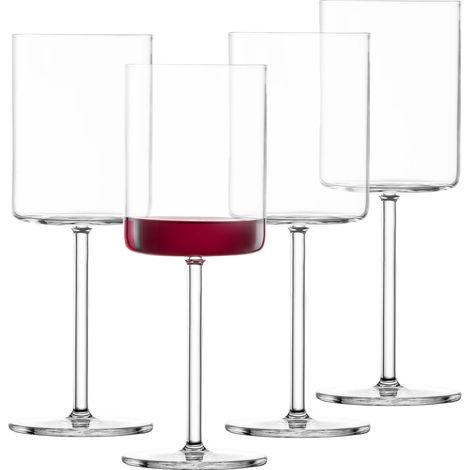 Verres à vin rouge Modo (set de 4), verres à vin rectilignes pour vin rouge, verres en cristal résistant au lave-vaisselle, fabriqués en Allemagne (art. n° 119899) (1/5)