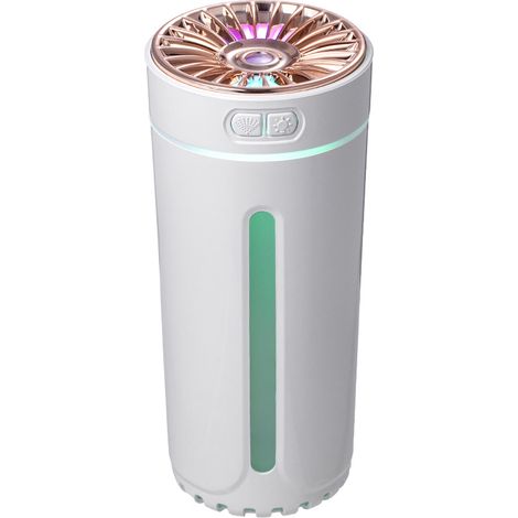 Kleiner USB-Luftbefeuchter (300 ml) mit 7-farbiger LED-Beleuchtung für Zuhause, Pflanzen, Auto, Büro, Schlafzimmer und Babyzimmer mit Nano-Nebel. (1/5)