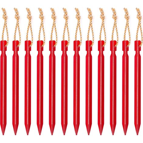 Packung mit 12 dreieckigen Aluminiumheringen, 18 cm – für Zelte und Camping im Freien, leicht und robust, sichere Bodenverankerung