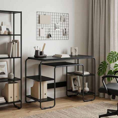 vidaXL Desk with Storage Black Oak 113.5 x 52 x 75.5 cm (1/5)