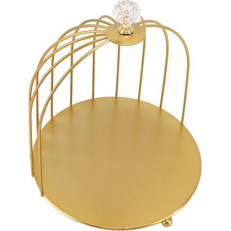 Organisateur de cosmétiques en forme de cage à oiseaux, doré, gain de place, en fer, unique et multifonctionnel, présentoir à maquillage pour salle de bain, simple couche (1/5)