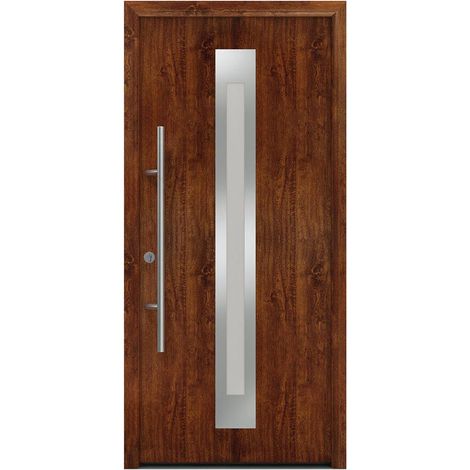 Hörmann Ecostar Haustür "ISOPRO Secur IPS 770S", dark oak, 110 x 210 cm (B x H), DIN Links